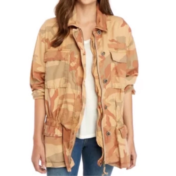 FREE PEOPLE Brown Camo Jacket Women’s Small - Picture 4 of 16